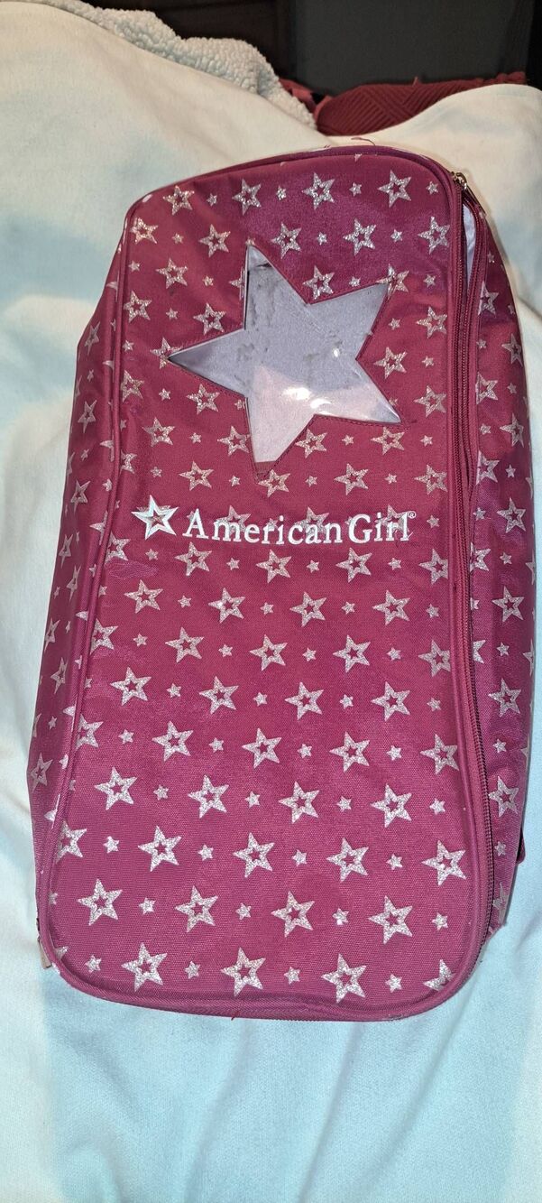 American Girl Starry Doll Carrier Backpack Pink Silver Stars Retired 18” Doll